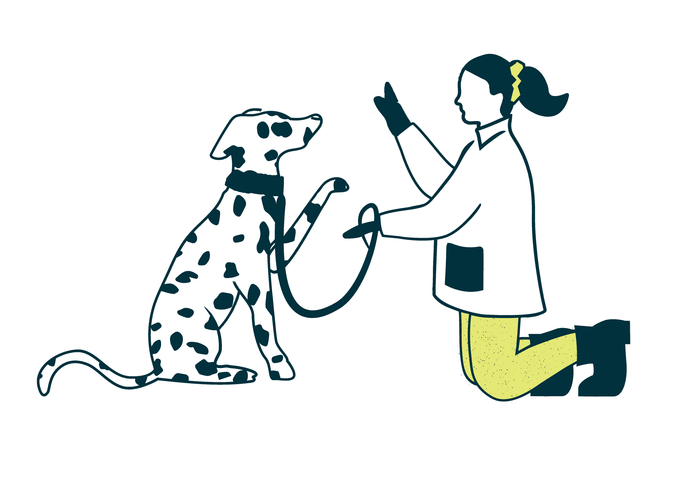 Illustratie meisje met dalmatier